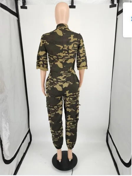 Camouflage Design One Piece Jumpsuit