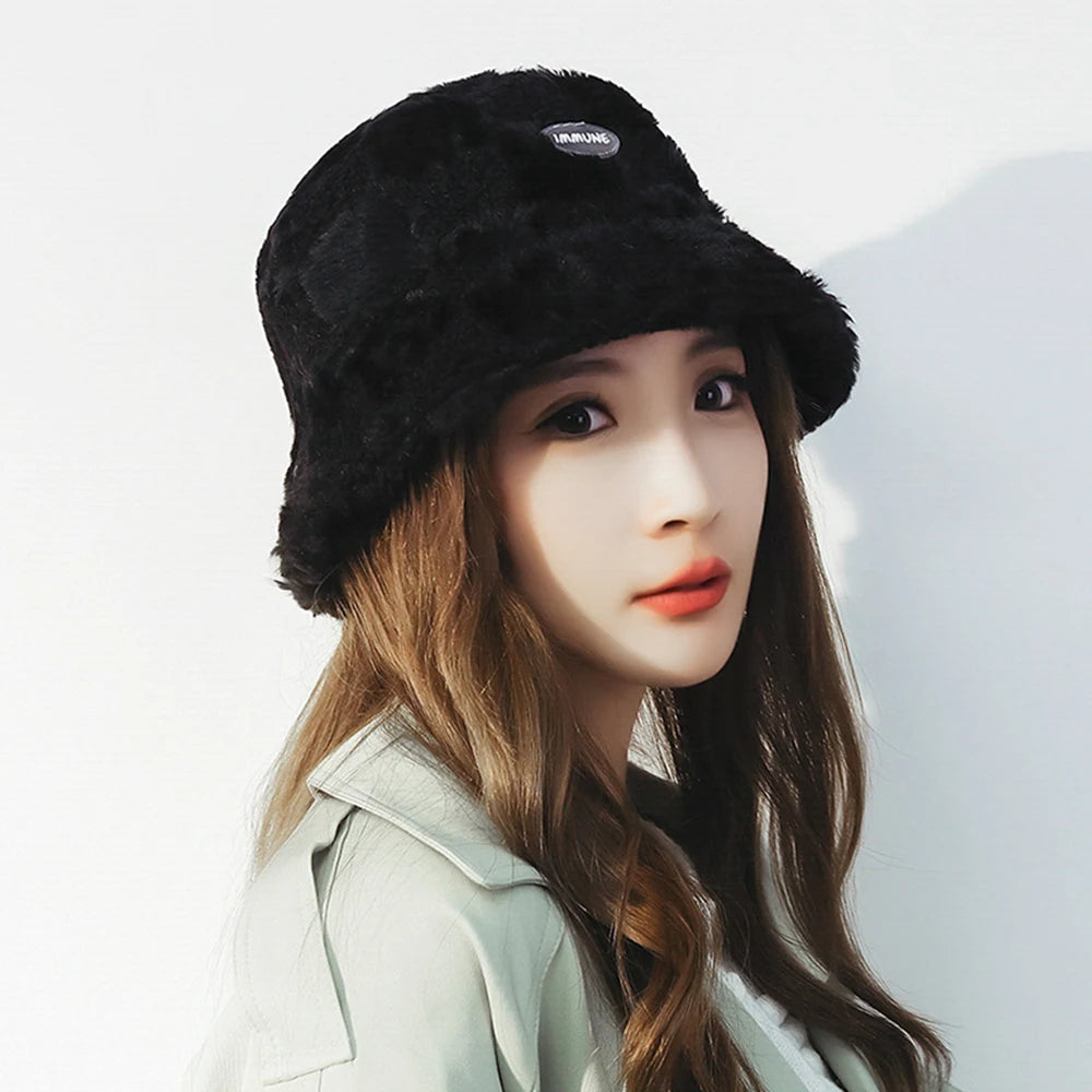 Fashion Lamb Wool Bucket Hat