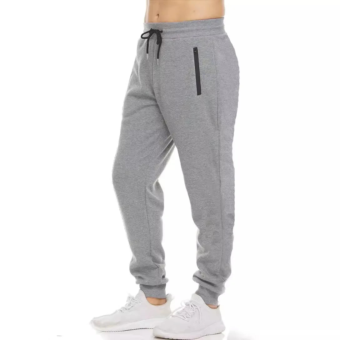 Men Drawstring Zipper Pockets Sweatpants