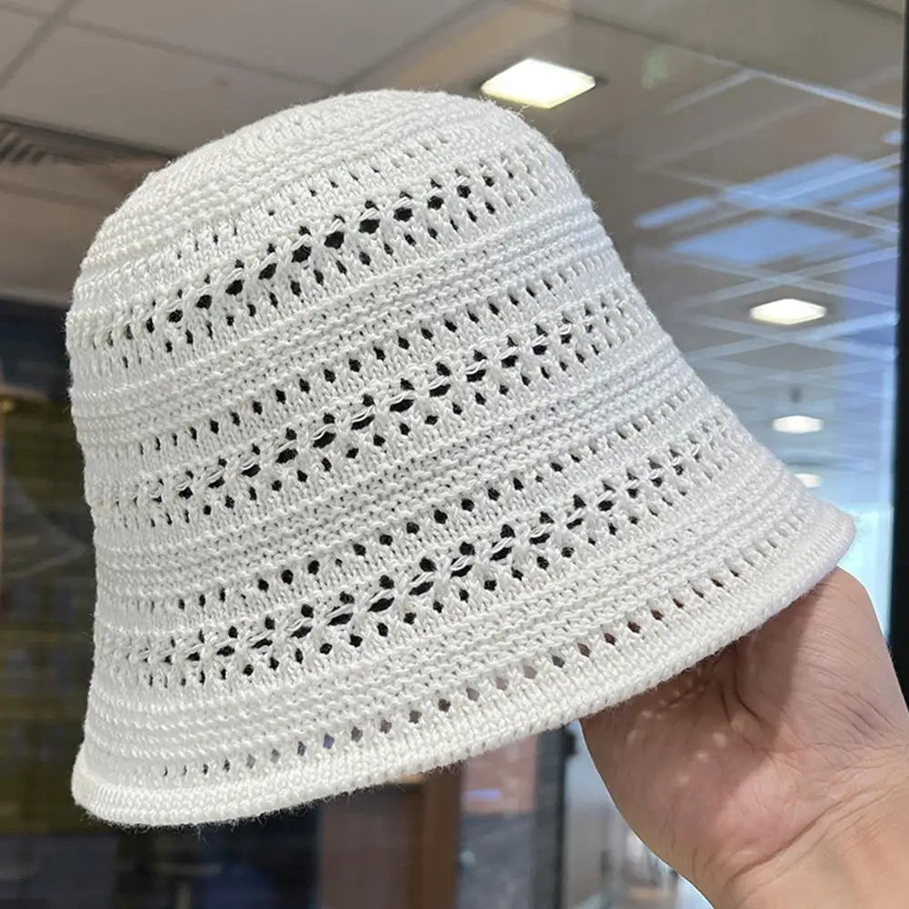 Hollow Knitted Bucket Hat