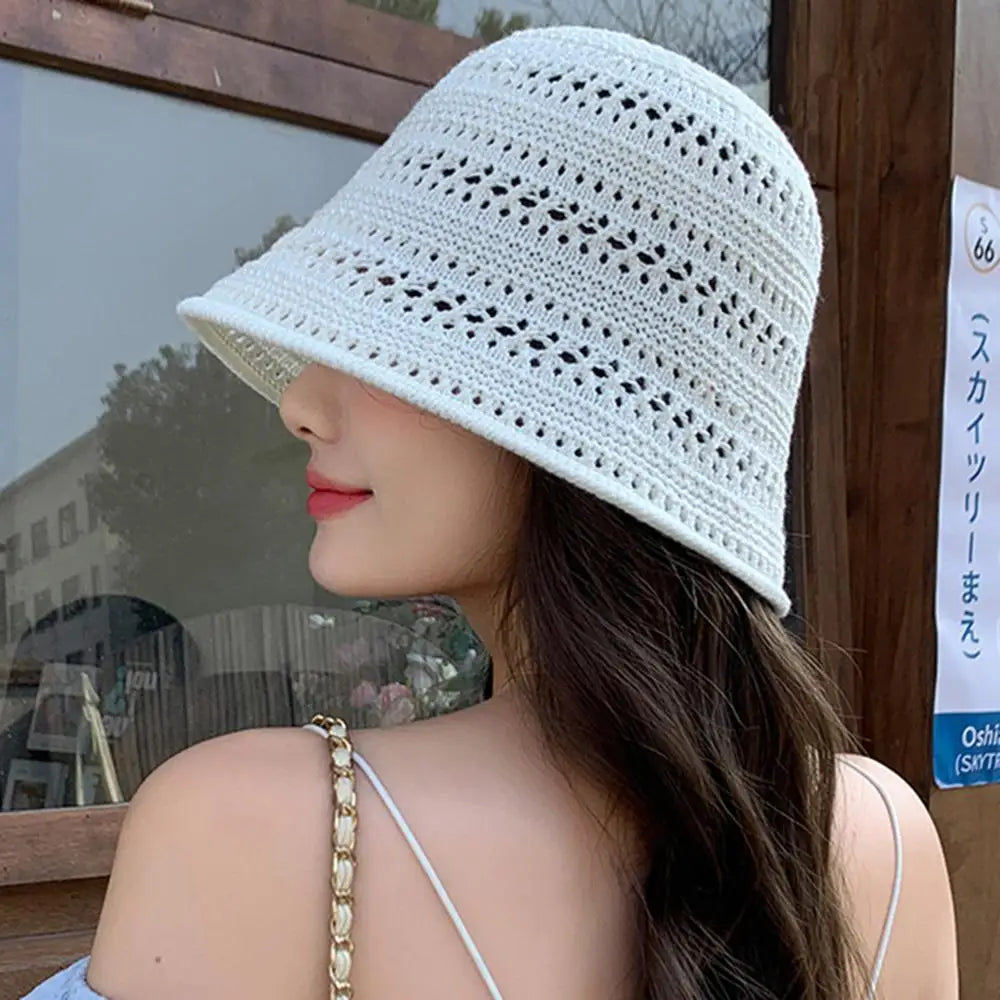 Hollow Knitted Bucket Hat