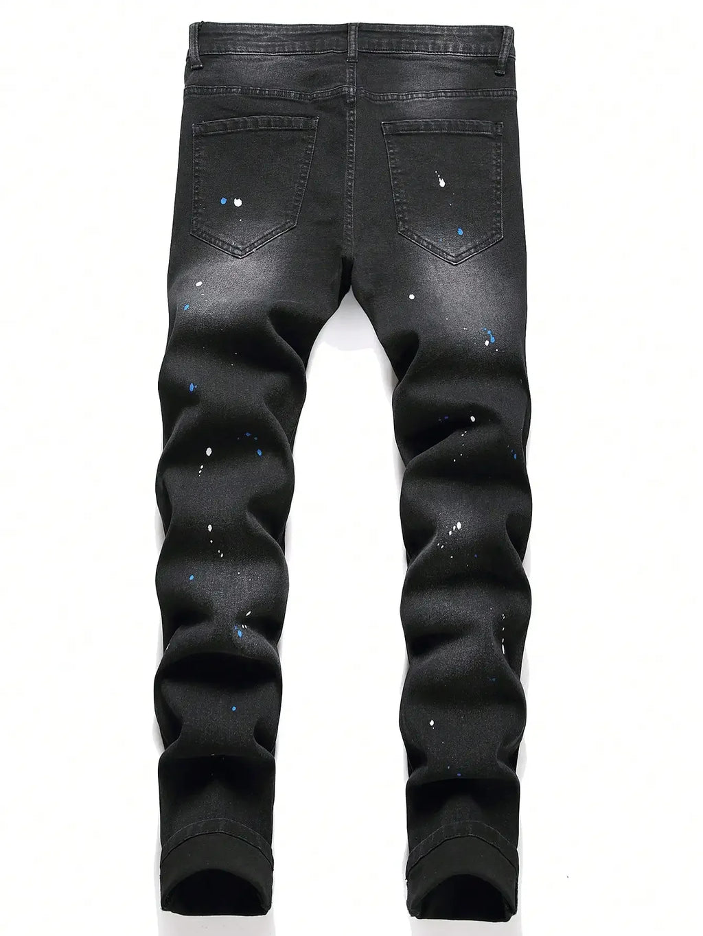 Men Ripped Patchwork Slim Fit Denim