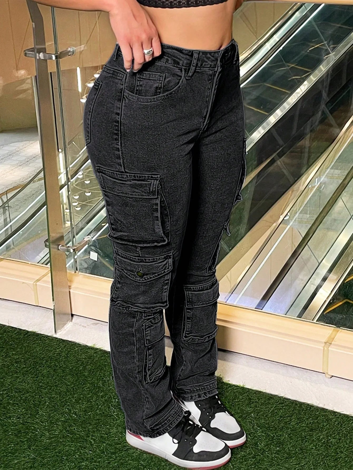 Women Cargo Slim-Fit Jeans