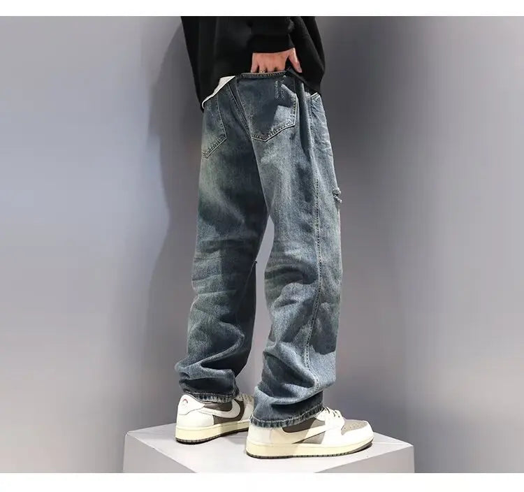 Men's Ripped Baggy Vintage Denim Pants