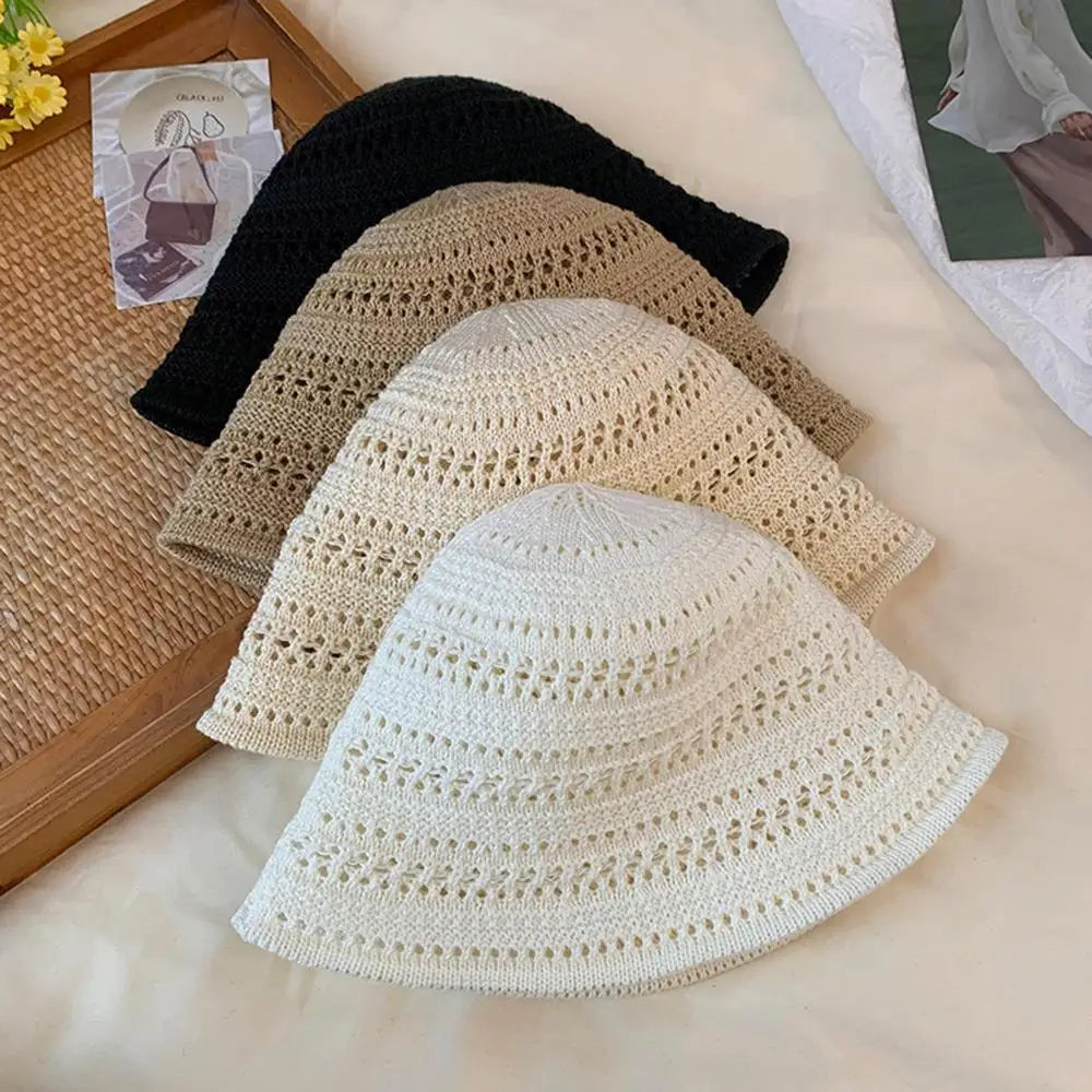 Hollow Knitted Bucket Hat