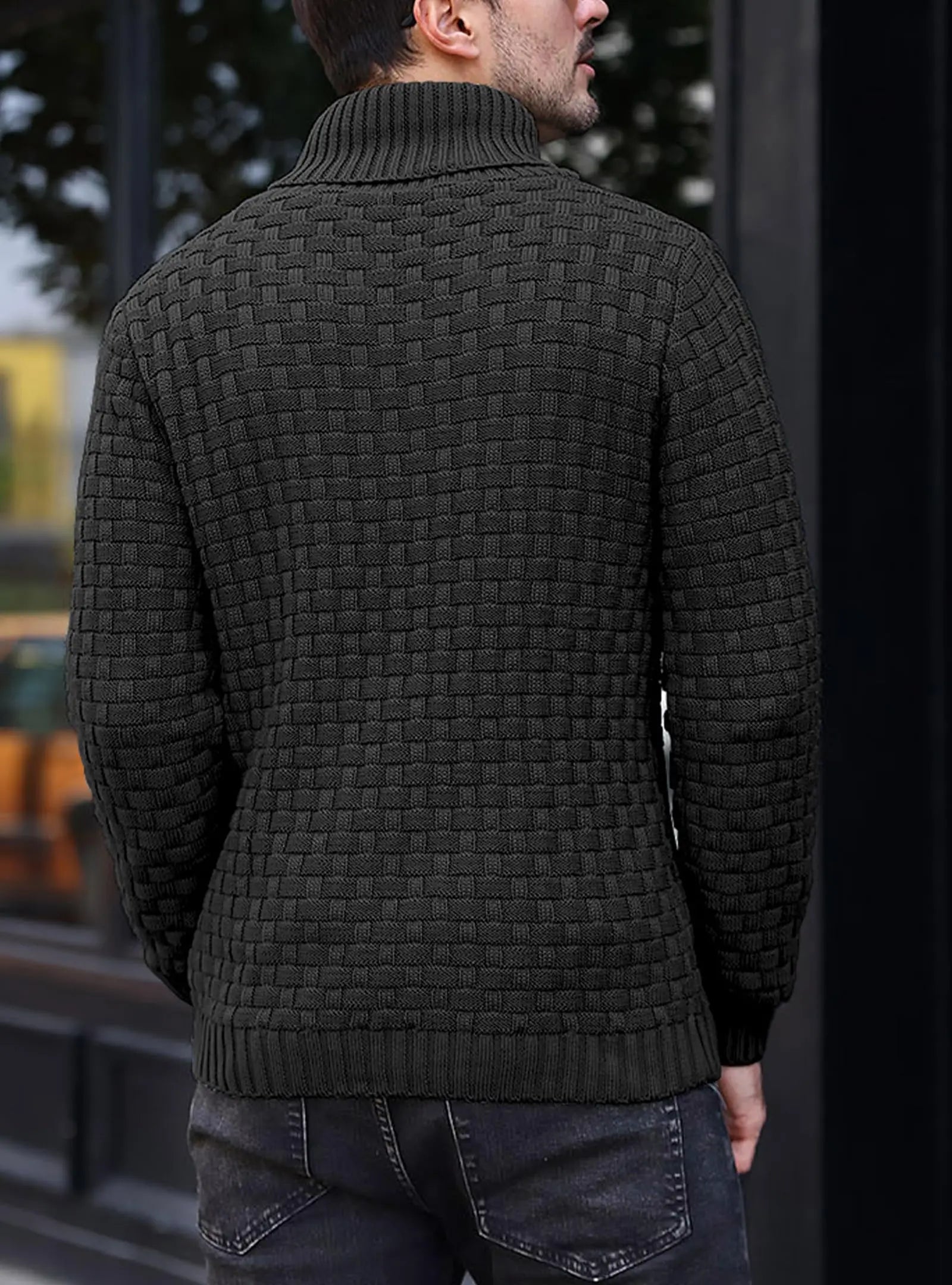 Men’s  Knitted Crew Neck  Long Sleeve Pullover