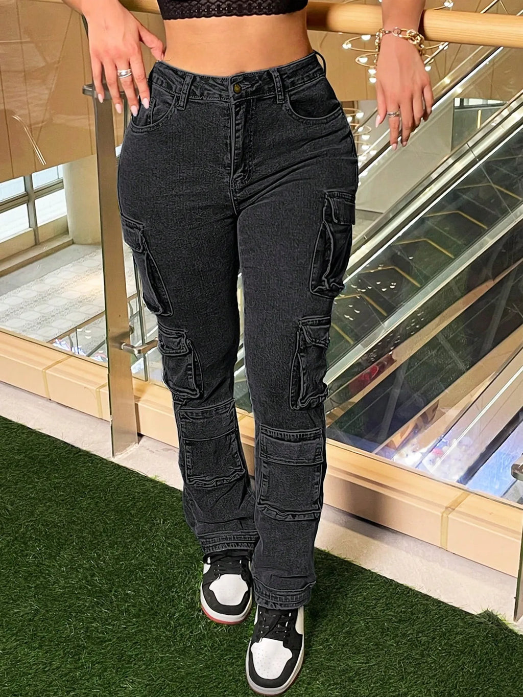 Women Cargo Slim-Fit Jeans