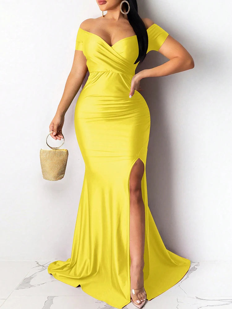 High Slit Evening Maxi Dress